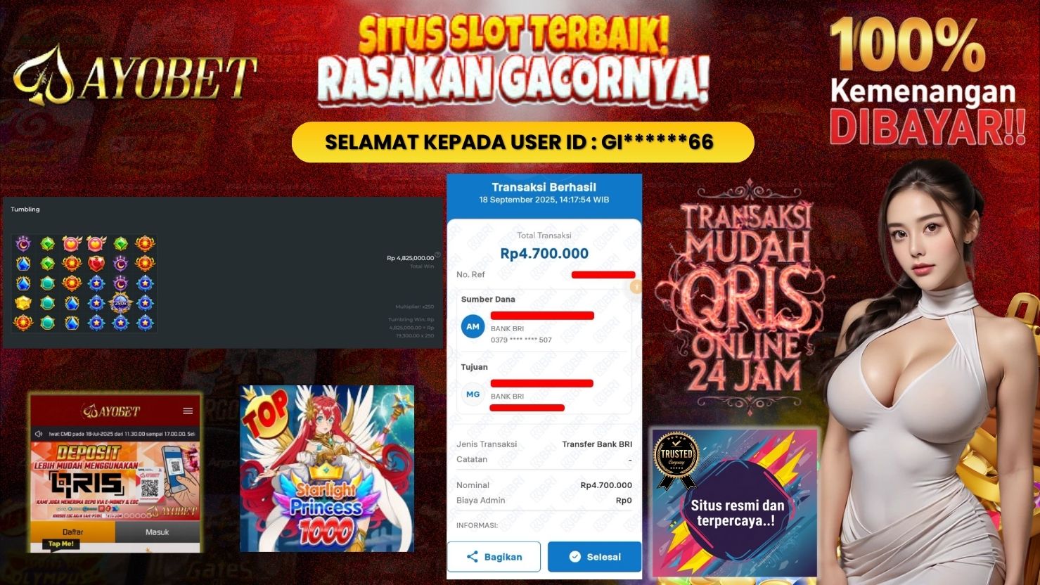 AYOBET JACKPOT SLOT STARLIGHT PRINCESS 1000